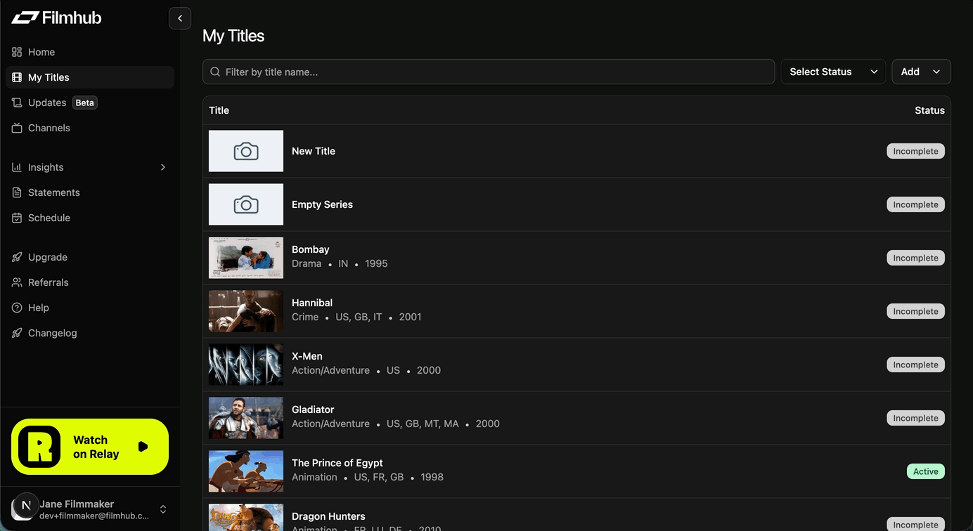 title status filtering